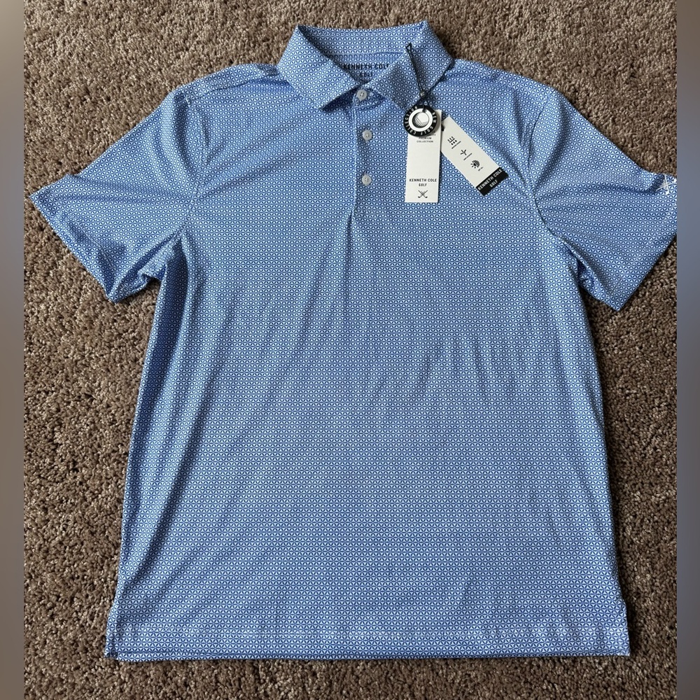 Kenneth Cole Golf Blue Polo Shirt Classic Design
